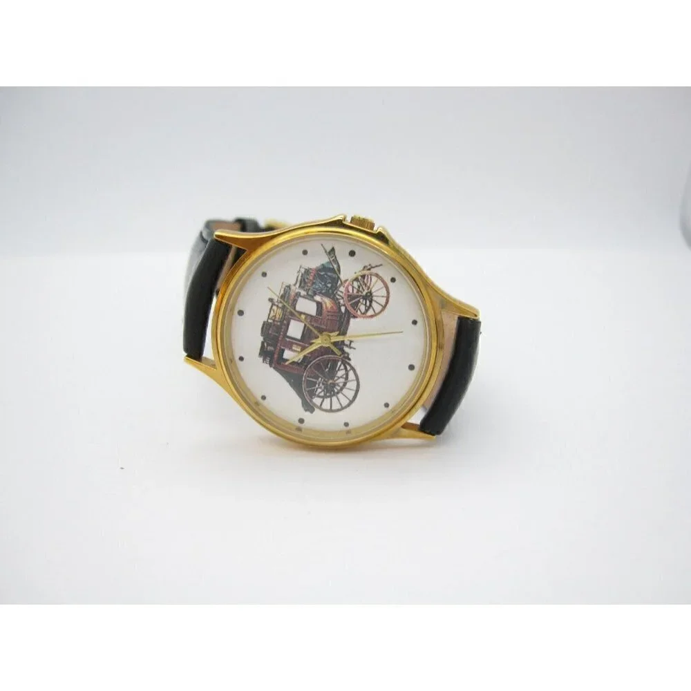 Women's Sweda Horse Carriage Quartz WR‎ Analog Dial Causal Round Watch (F98)